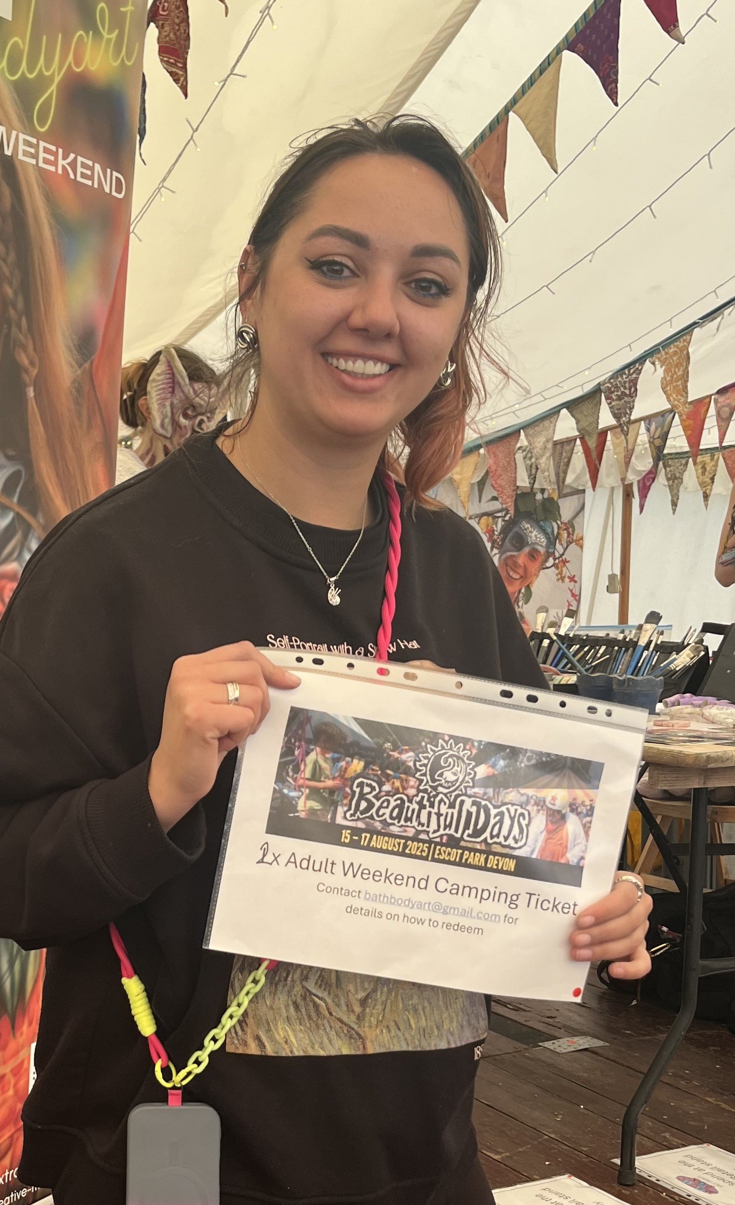 Yana with her certificate