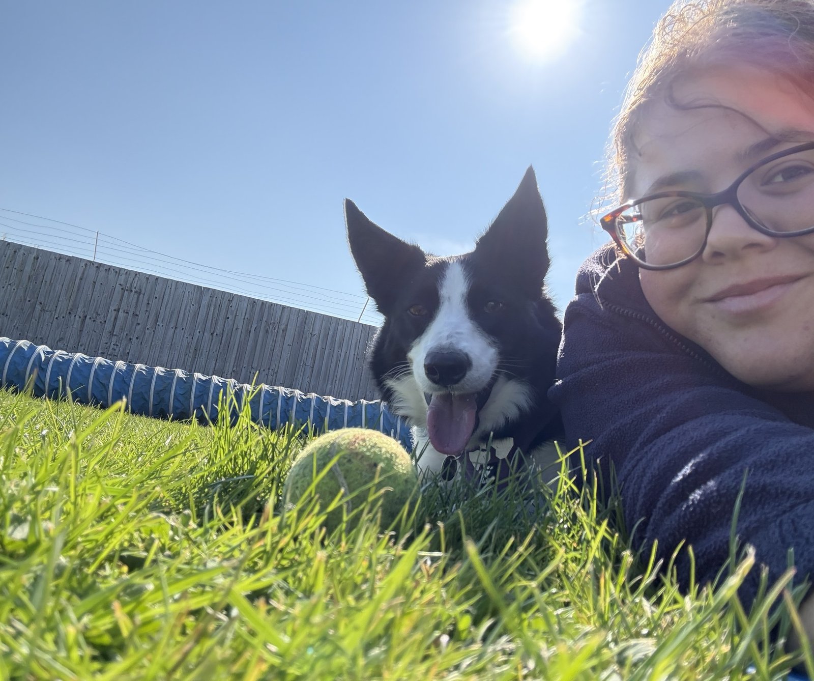 Grace at the RSPCA with a dog.