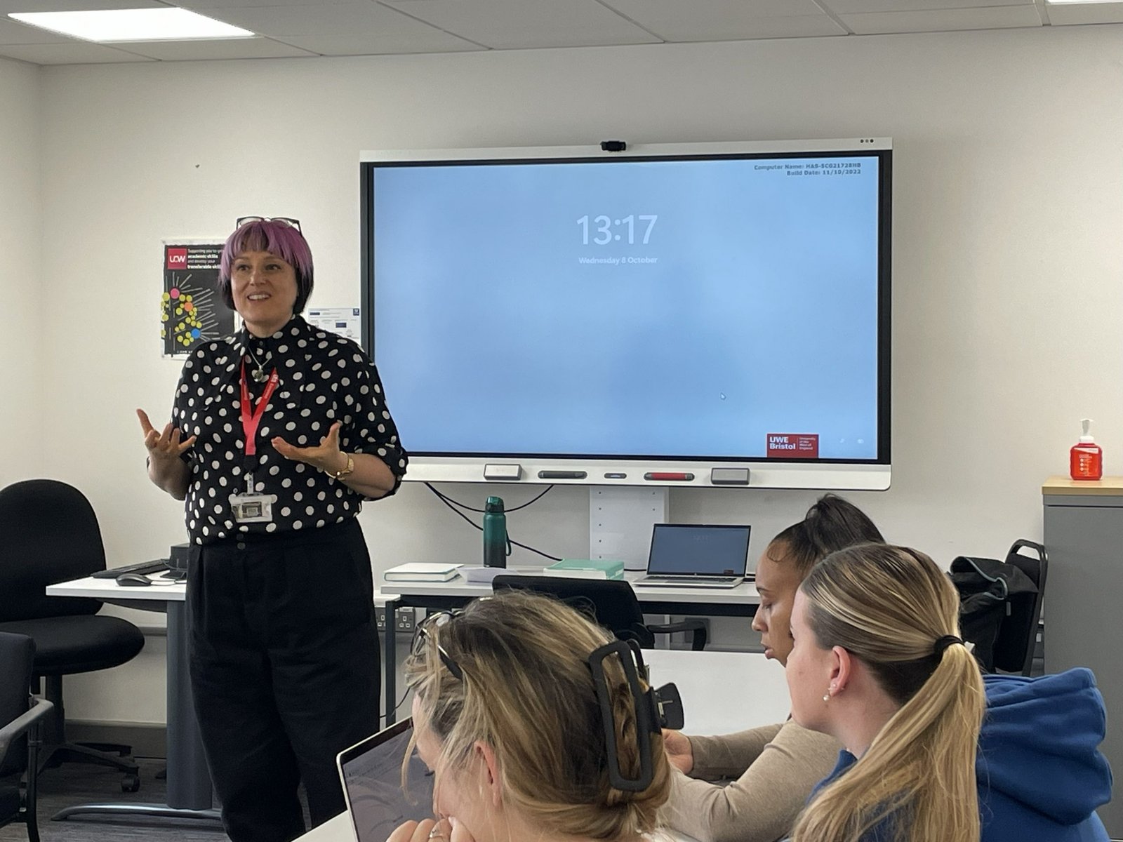 Greta delivering the guest lecture.